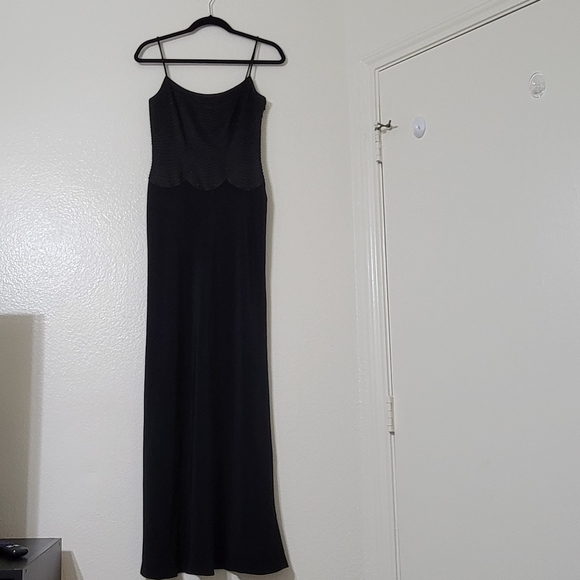 Vtg Cache Black Sequin Beaded Evening Dress Formal Gown Size 2 Scalloped Gatsby - Picture 2 of 14